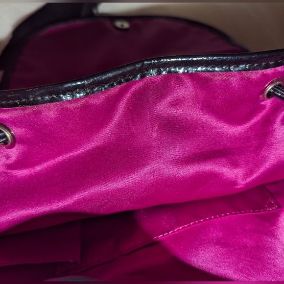 Coach Poppy Daisy Floral Graffiti Nylon Backpack Top Handle Black White Pink EUC - Picture 15 of 16